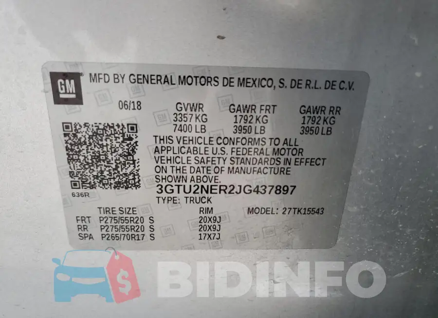 3GTU2NER2JG437897 Photo# 12