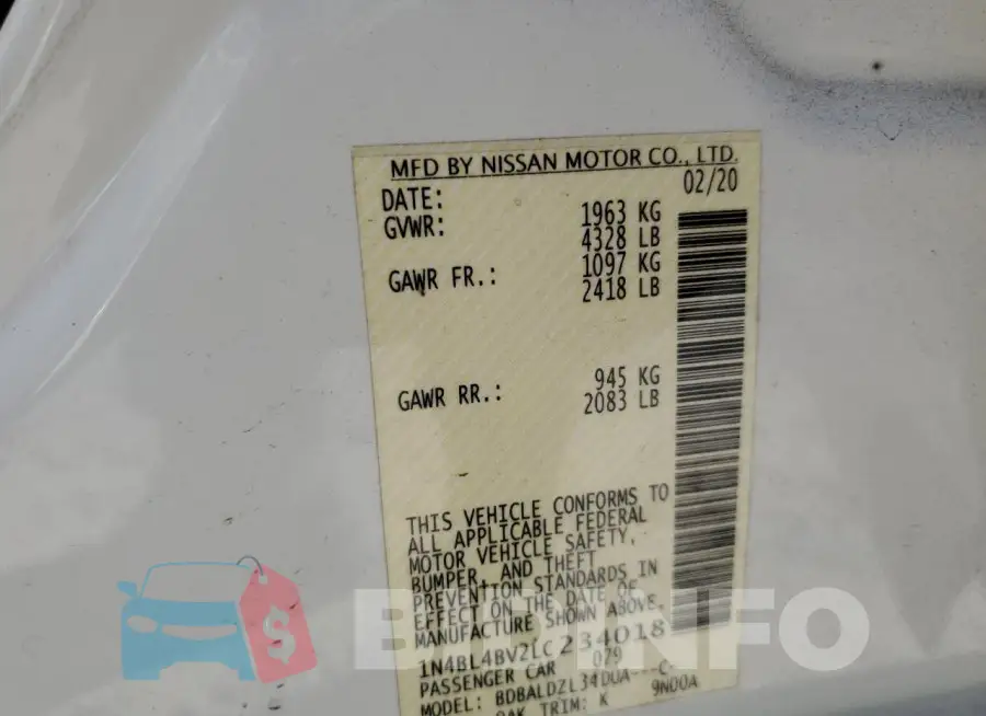 1N4BL4BV2LC234018 Photo# 12