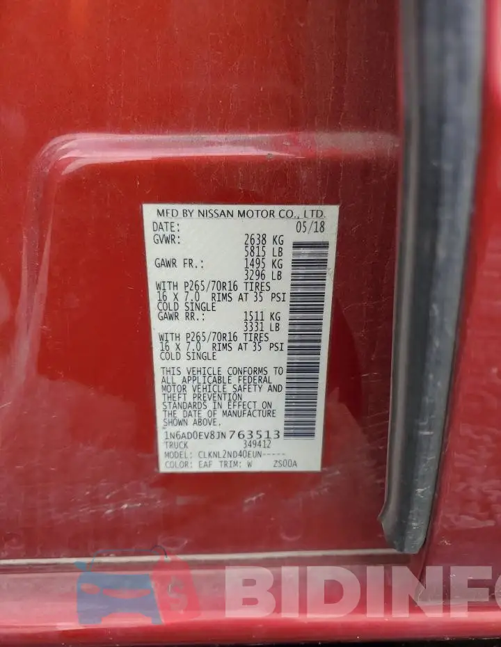 1N6AD0EV8JN763513 Photo# 12