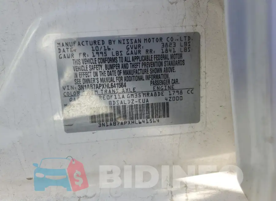 3N1AB7APXHL641564 Photo# 12