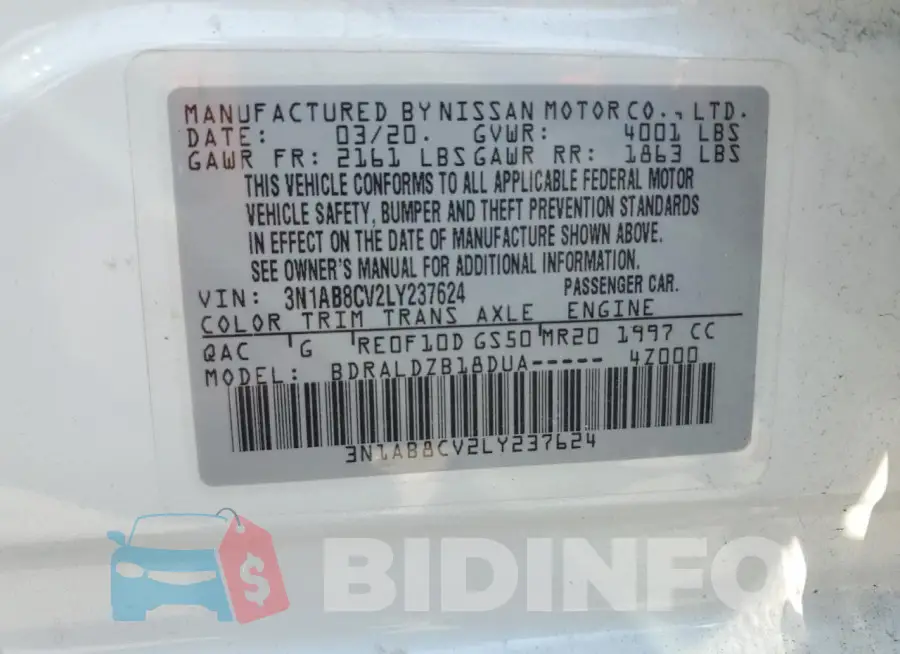3N1AB8CV2LY237624 Photo# 13