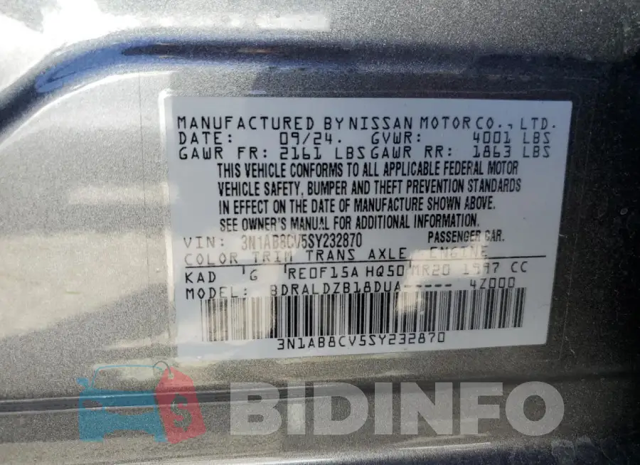 3N1AB8CV5SY232870 Photo# 12