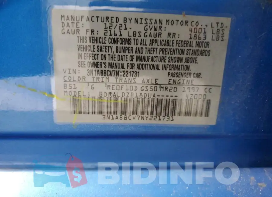 3N1AB8CV7NY221731 Photo# 12