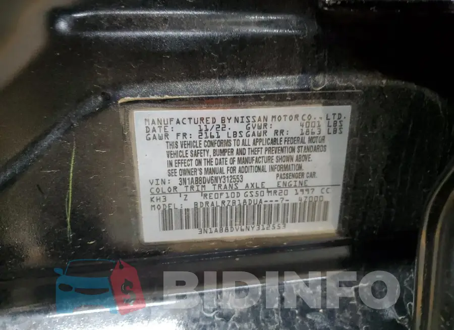 3N1AB8DV6NY312553 Photo# 12