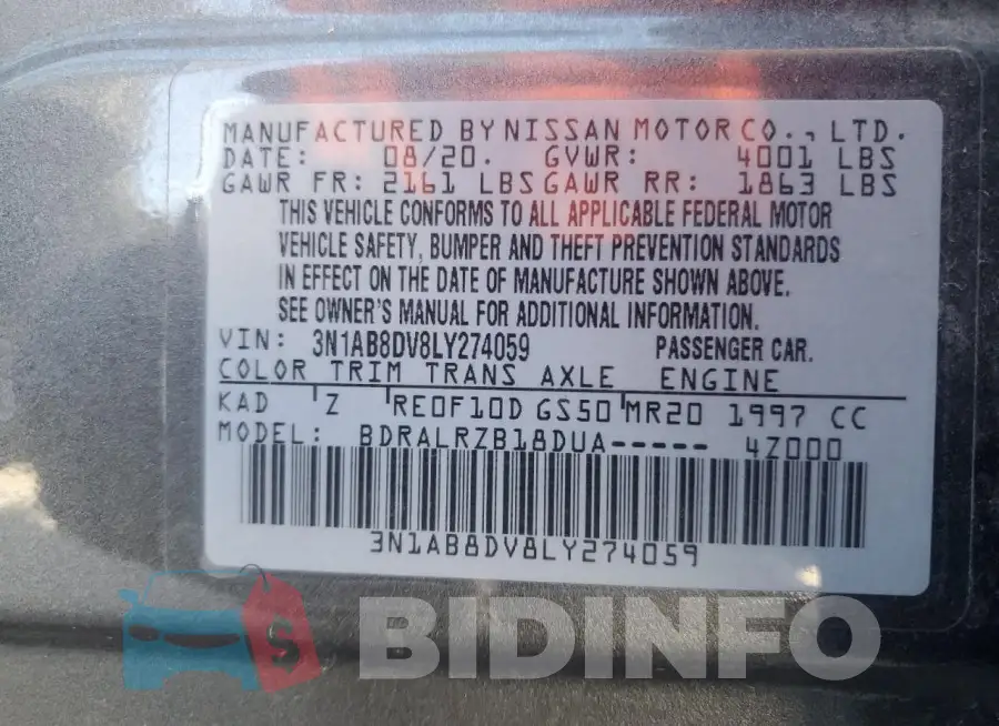 3N1AB8DV8LY274059 Photo# 12