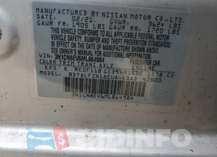 3N1CN8EV6ML864984 Photo# 13
