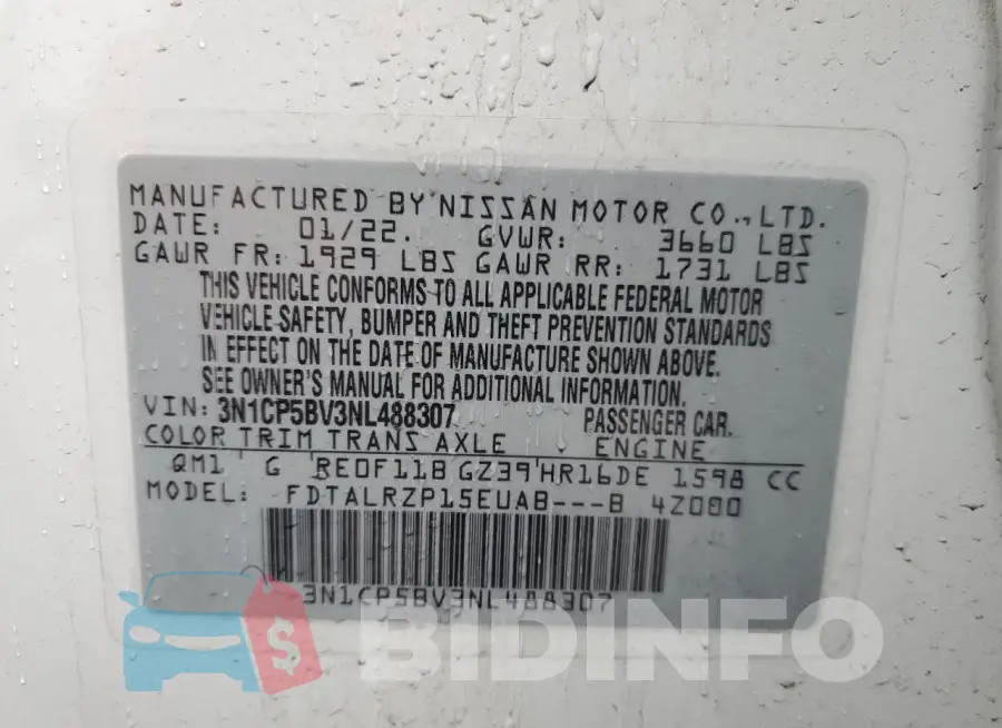 3N1CP5BV3NL488307 Photo# 14