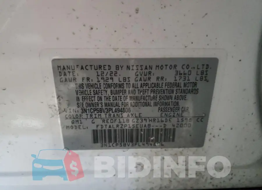3N1CP5BV3PL494806 Photo# 13