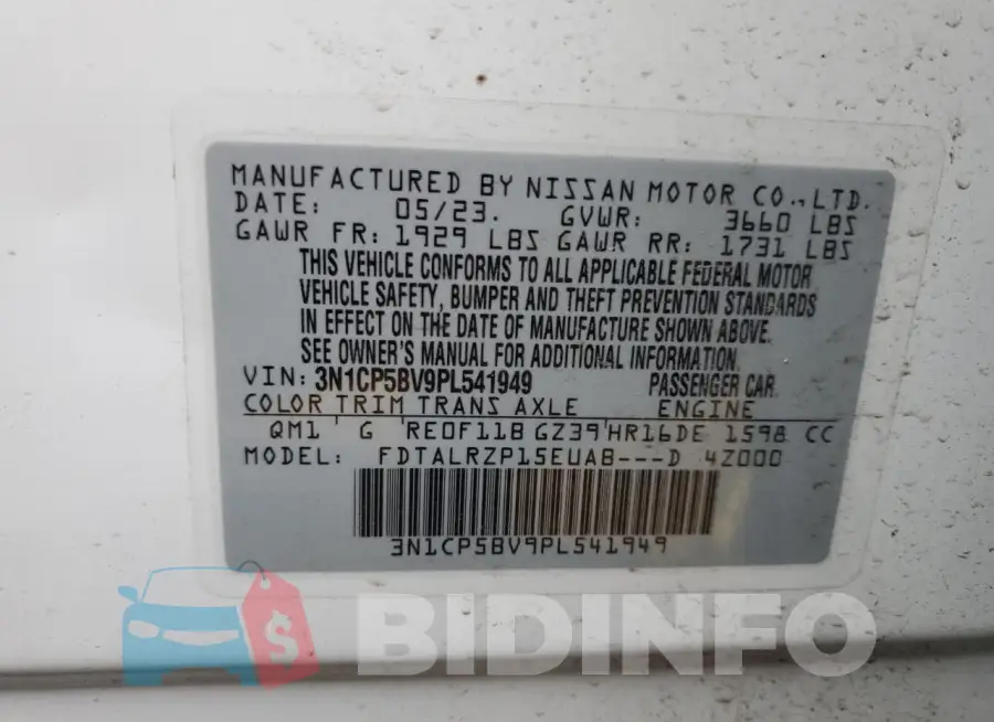 3N1CP5BV9PL541949 Photo# 13