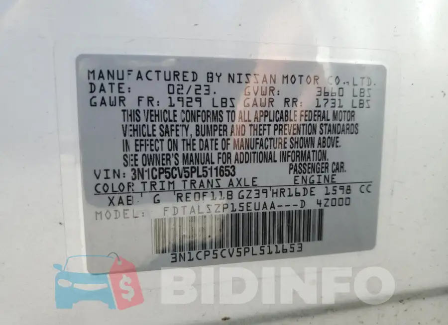 3N1CP5CV5PL511653 Photo# 13