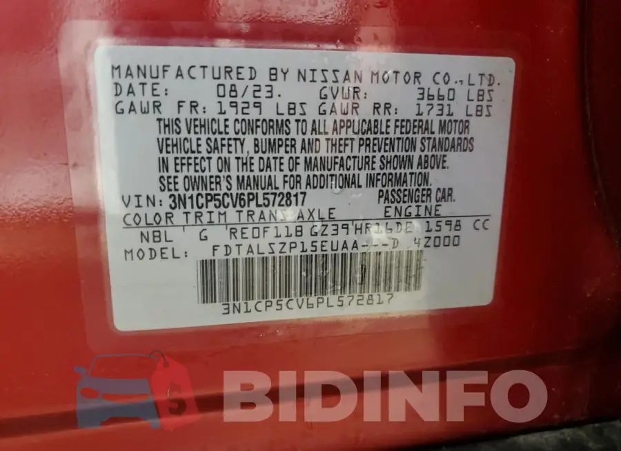 3N1CP5CV6PL572817 Photo# 13