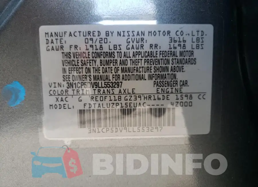 3N1CP5DV9LL553297 Photo# 13