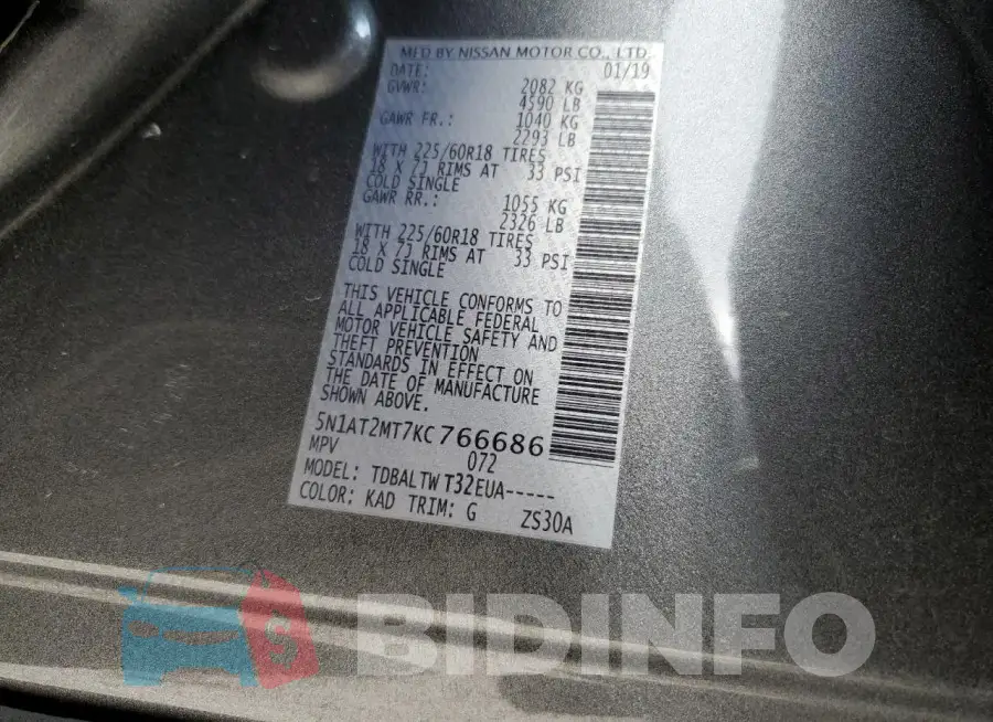 5N1AT2MT7KC766686 Photo# 13