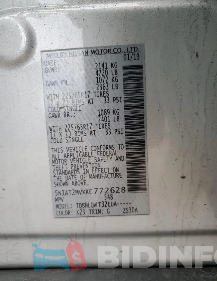 5N1AT2MVXKC772628 Photo# 13