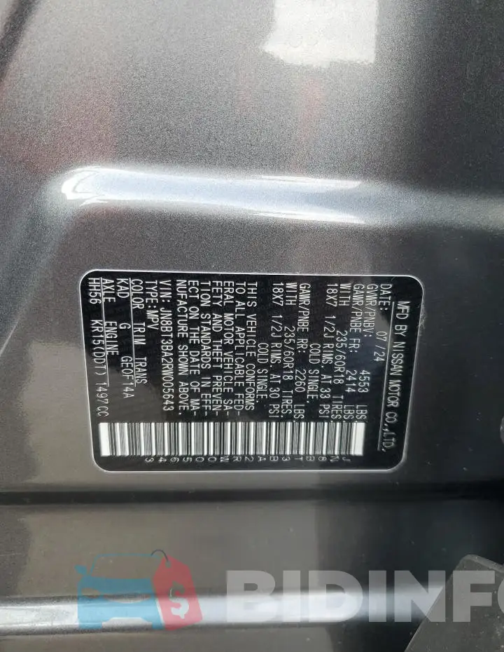 JN8BT3BA2RW005643 Photo# 14
