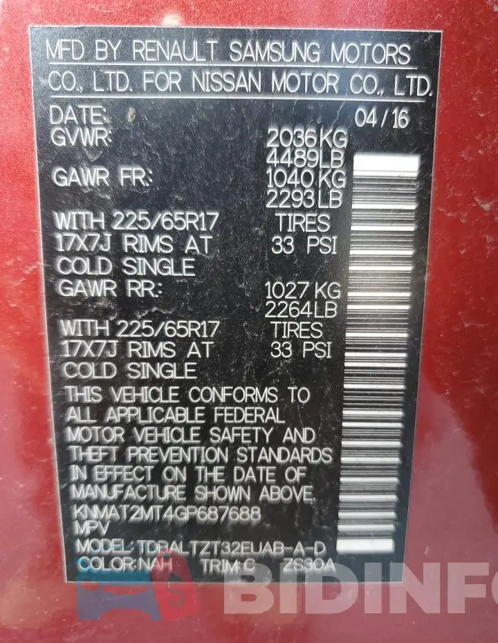 KNMAT2MT4GP687688 Photo# 14