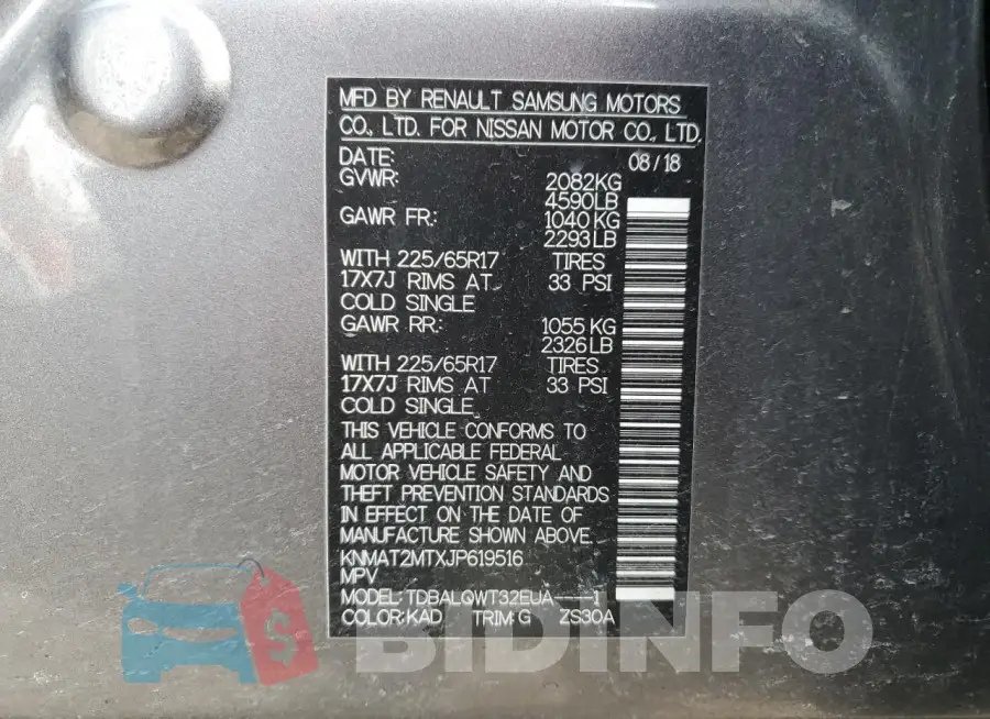 KNMAT2MTXJP619516 Photo# 13