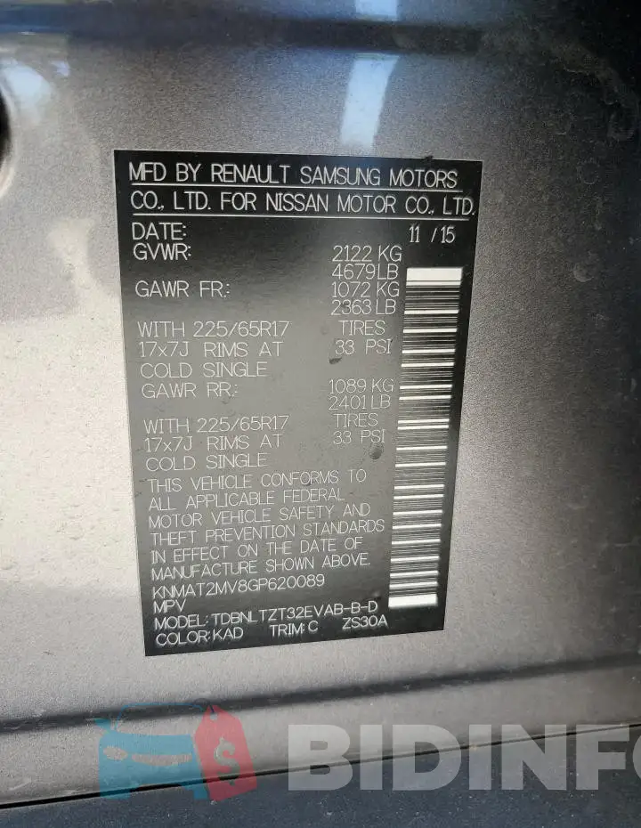 KNMAT2MV8GP620089 Photo# 13