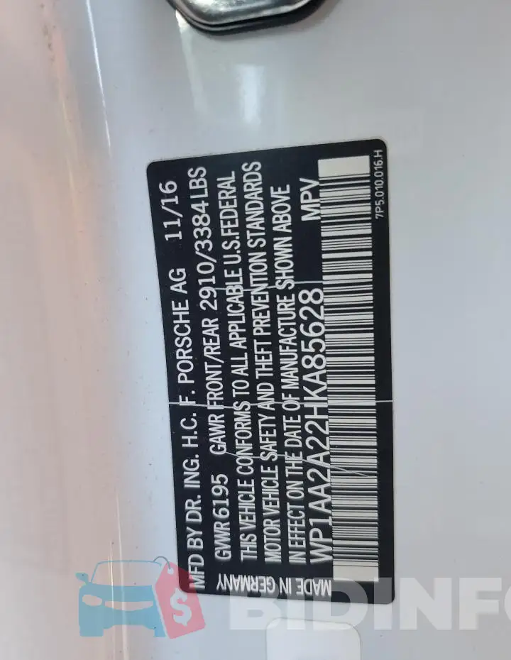 WP1AA2A22HKA85628 Photo# 13
