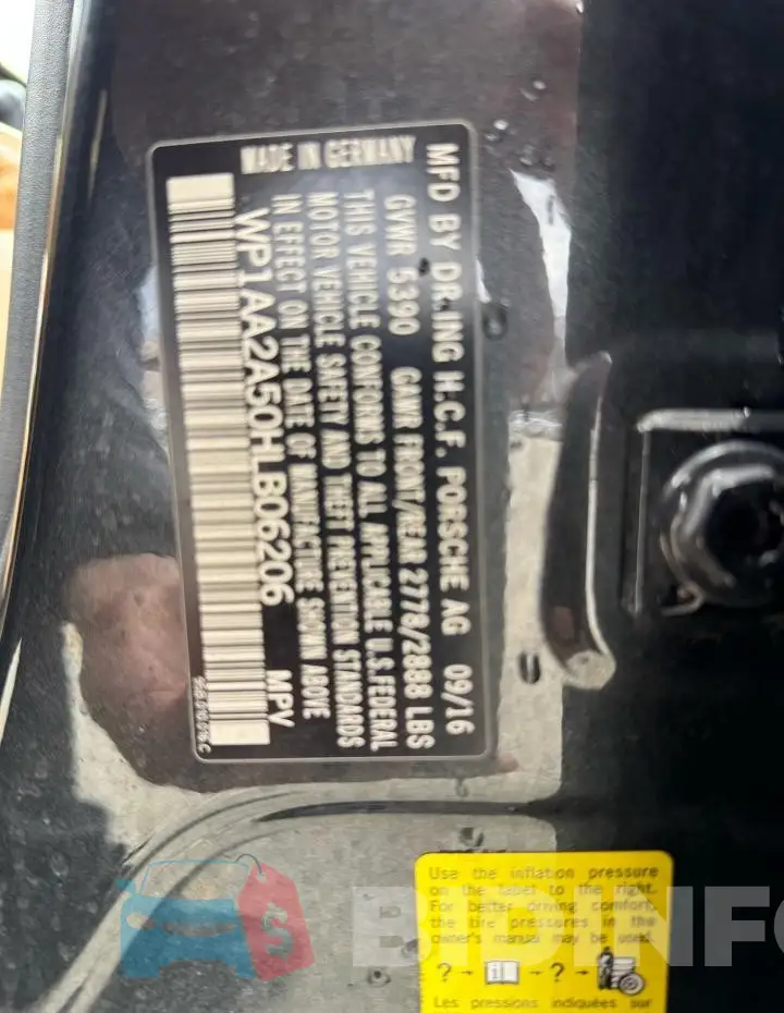 WP1AA2A50HLB06206 Photo# 10