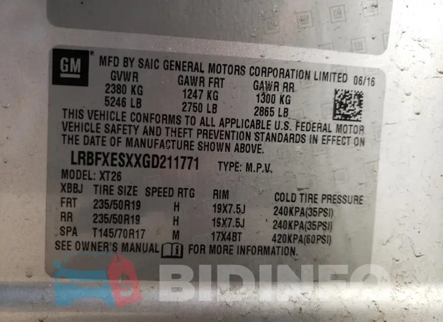LRBFXESXXGD211771 Photo# 13