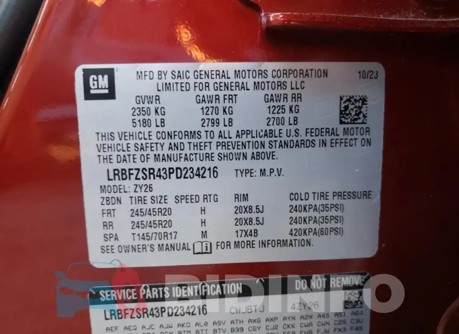 LRBFZSR43PD234216 Photo# 14