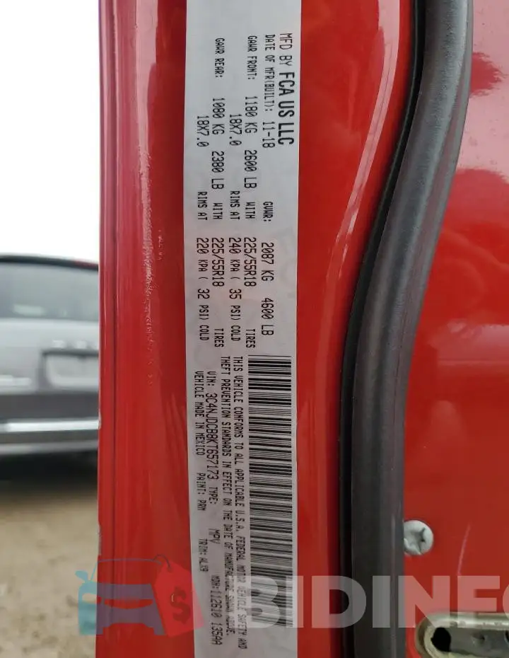 3C4NJDCB8KT657173 Photo# 12