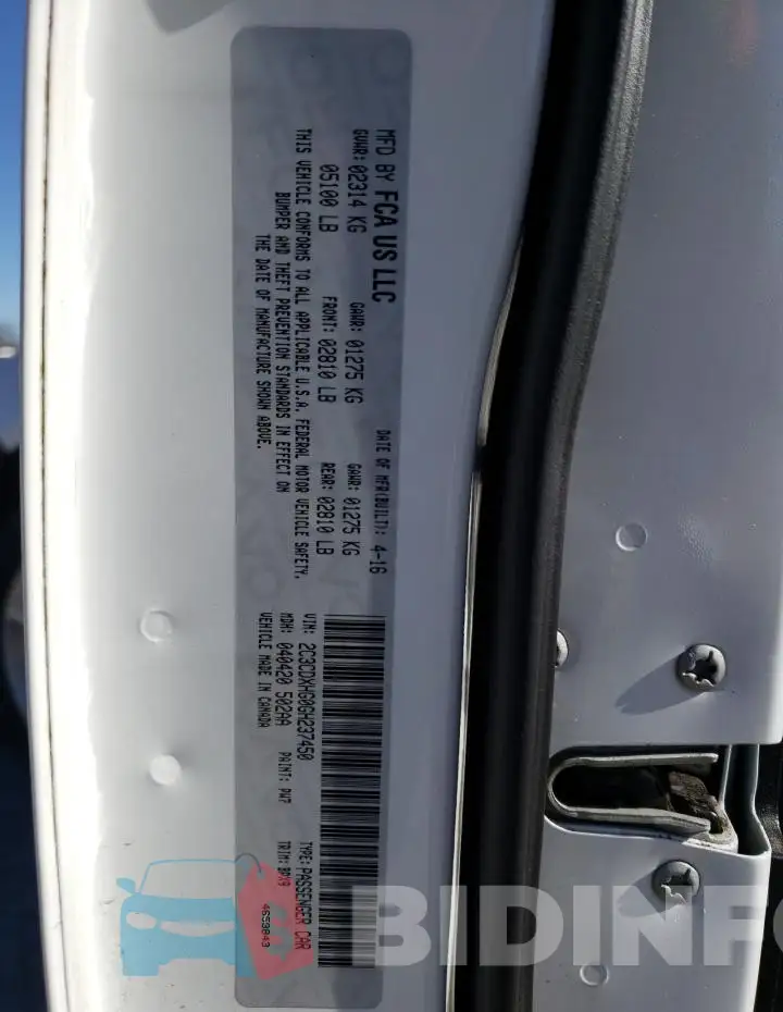 2C3CDXHG0GH237450 Photo# 13