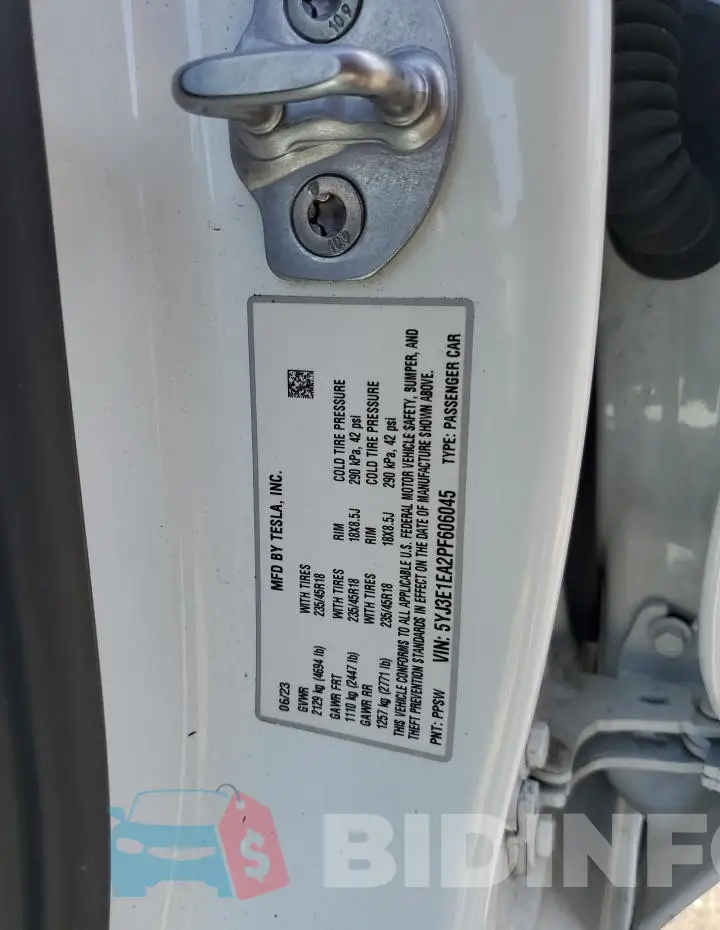 5YJ3E1EA2PF606045 Photo# 12