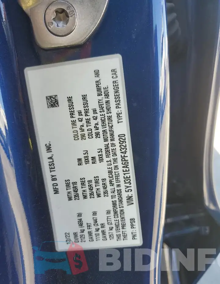 5YJ3E1EA6PF432920 Photo# 12