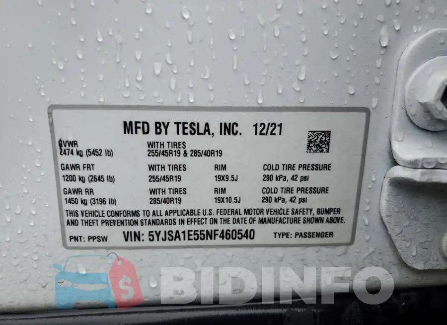 5YJSA1E55NF460540 Photo# 13