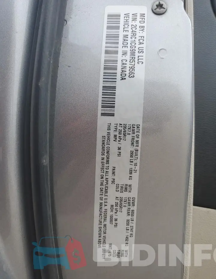 2C4RC1CG9MR579563 Photo# 13