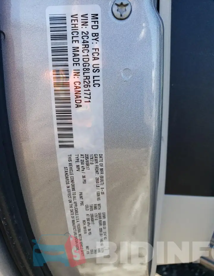 2C4RC1DG8LR261771 Photo# 13