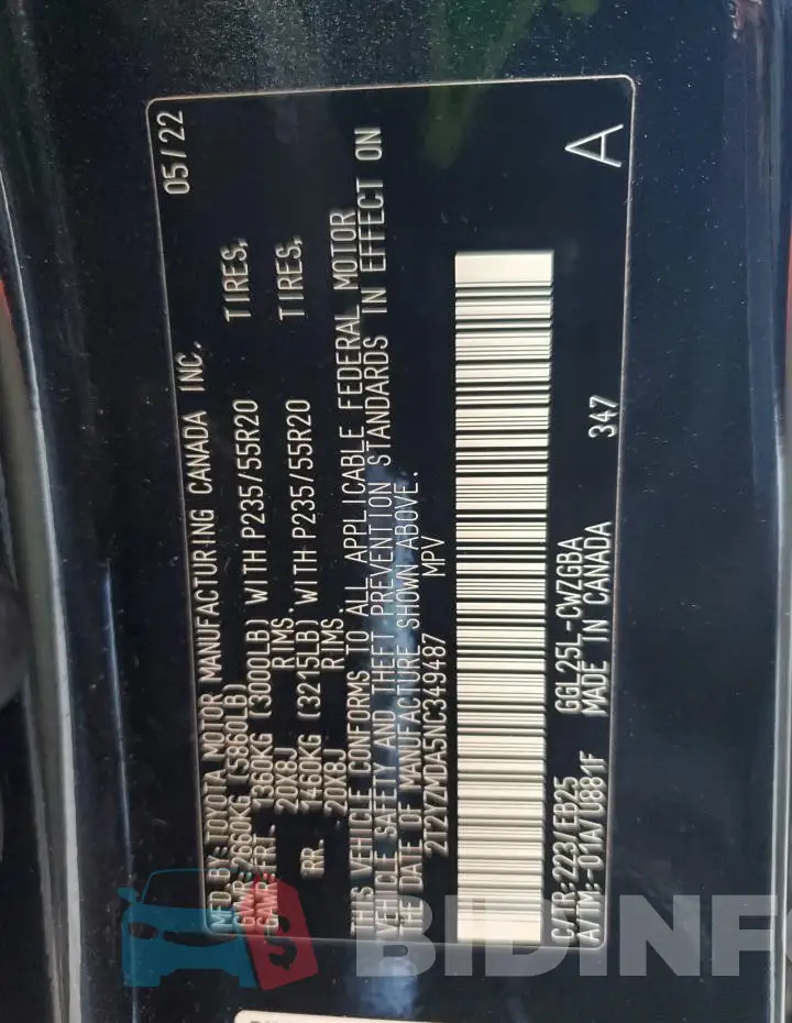2T2YZMDA5NC349487 Photo# 14