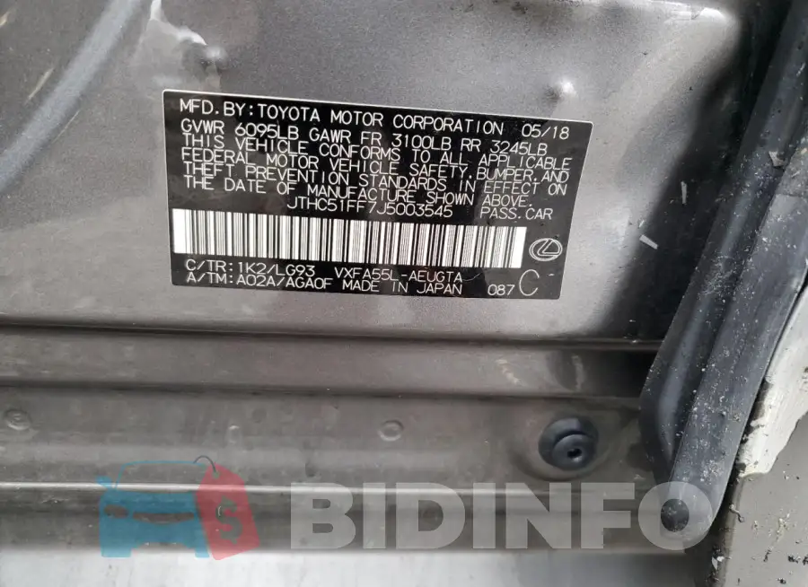 JTHC51FF7J5003545 Photo# 12