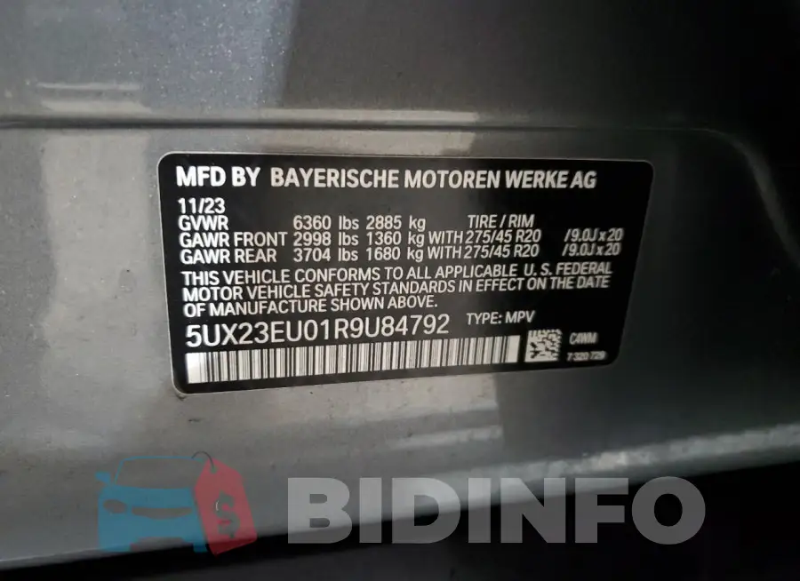 5UX23EU01R9U84792 Photo# 13