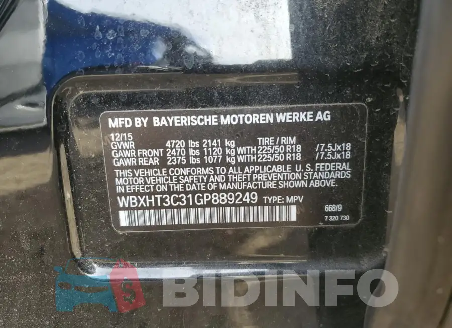 WBXHT3C31GP889249 Photo# 13
