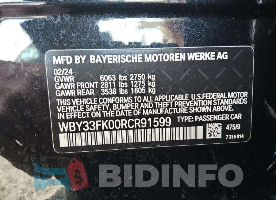 WBY33FK00RCR91599 Photo# 12