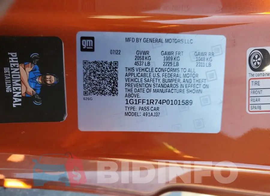 1G1FF1R74P0101589 Photo# 12