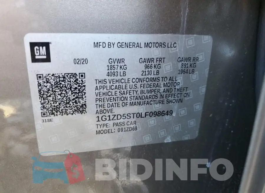 1G1ZD5ST0LF098649 Photo# 12