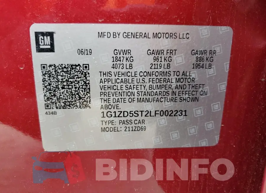 1G1ZD5ST2LF002231 Photo# 12