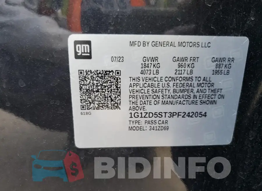 1G1ZD5ST3PF242054 Photo# 12