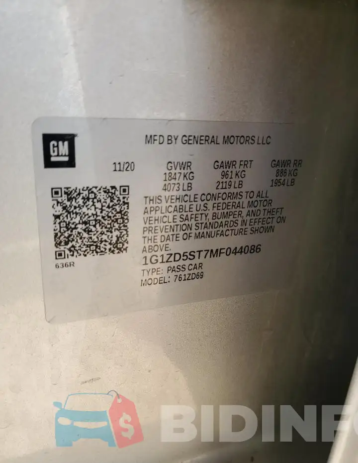 1G1ZD5ST7MF044086 Photo# 12