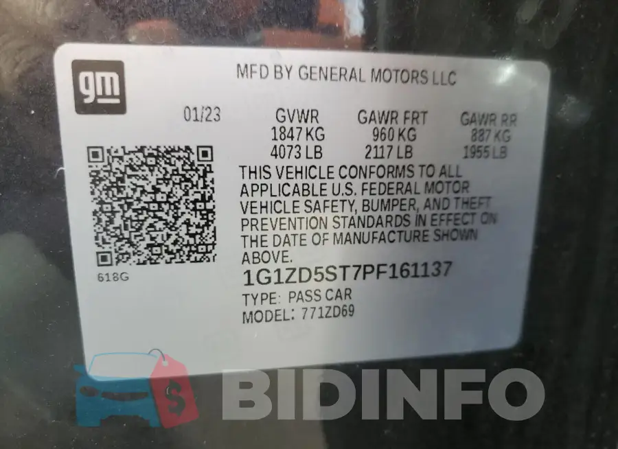 1G1ZD5ST7PF161137 Photo# 13