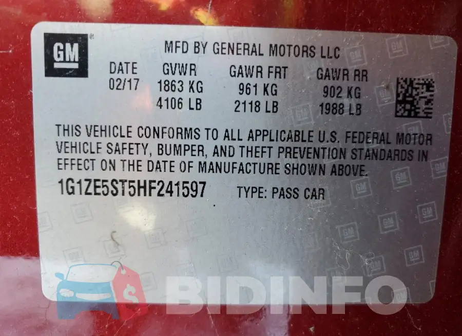 1G1ZE5ST5HF241597 Photo# 12