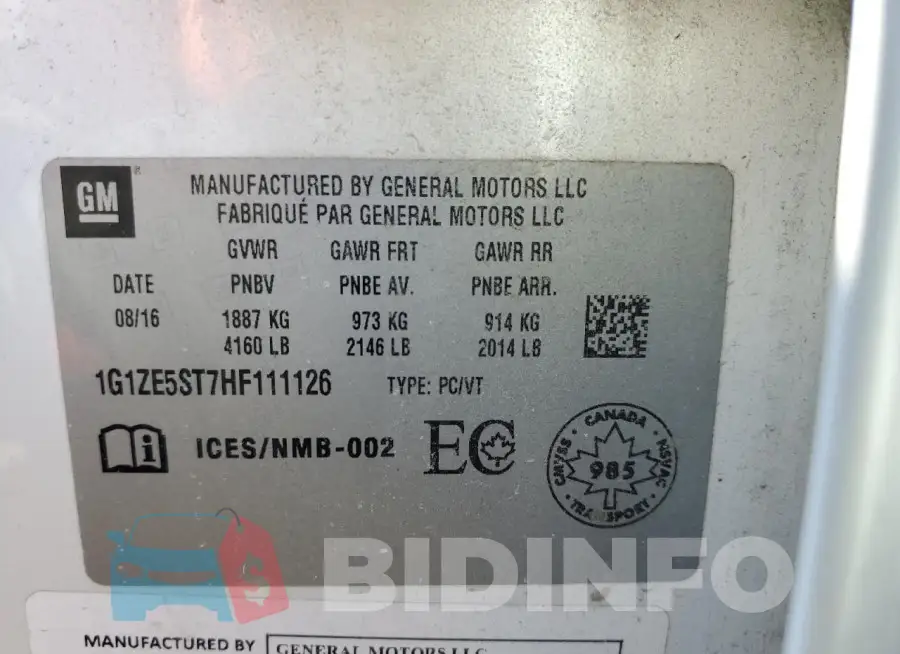 1G1ZE5ST7HF111126 Photo# 12