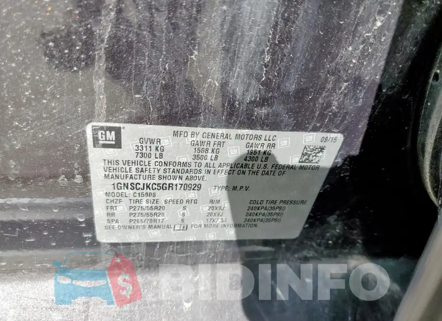1GNSCJKC5GR170929 Photo# 12