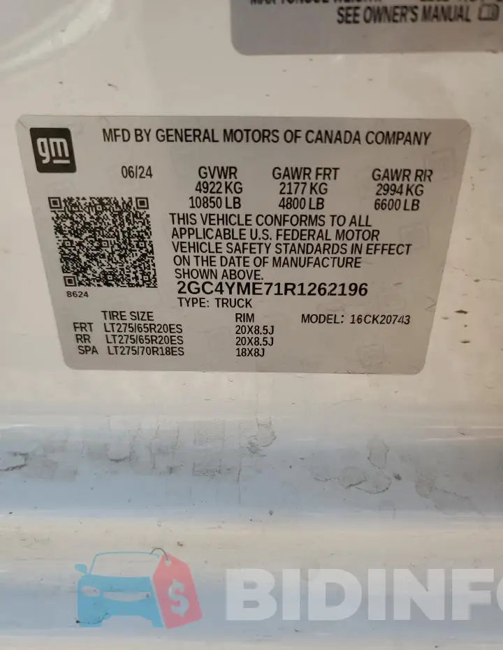 2GC4YME71R1262196 Photo# 13