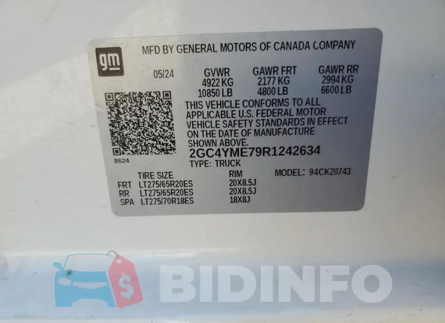 2GC4YME79R1242634 Photo# 12