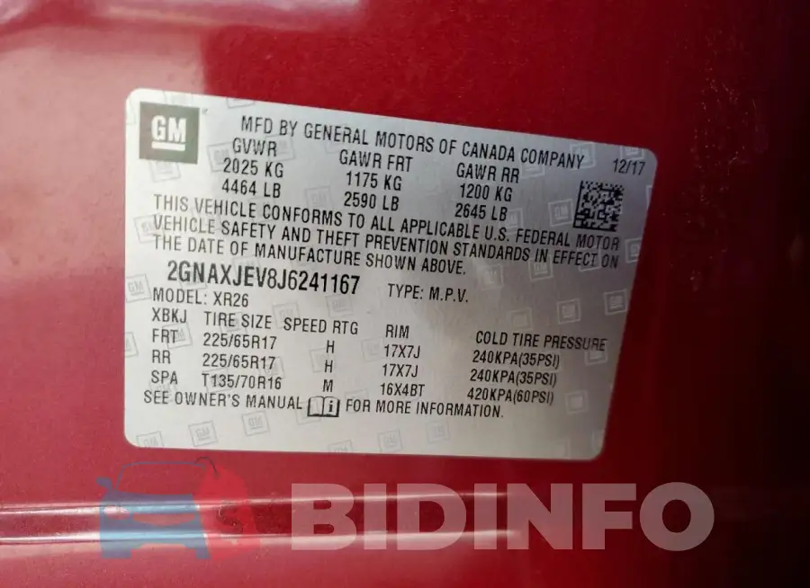 2GNAXJEV8J6241167 Photo# 14